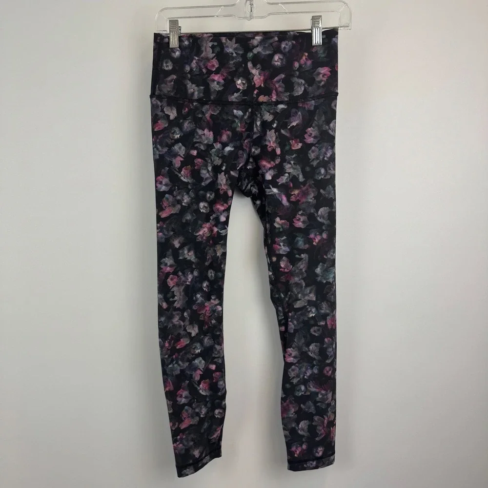 Lululemon Floral Print High Rise 7/8 Crop Leggings Multi‎ Color Womens Size 8